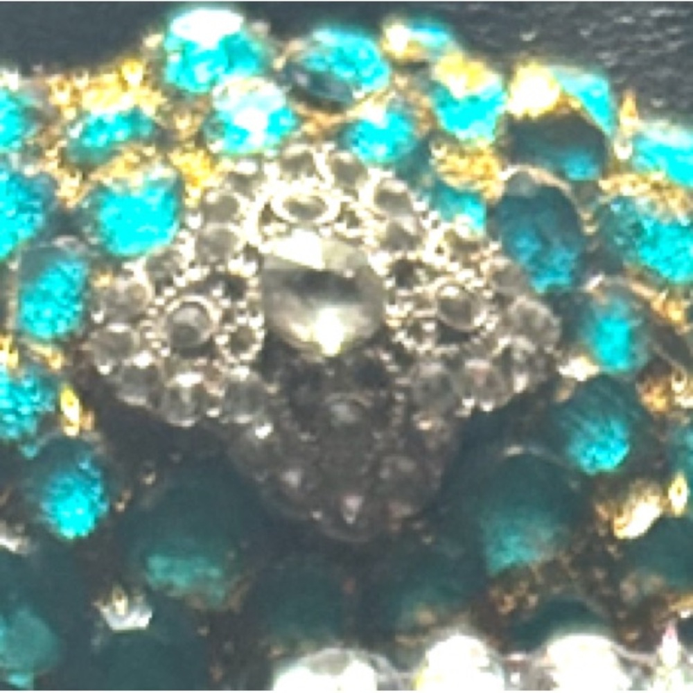 Teal and Gold Belt Buckle